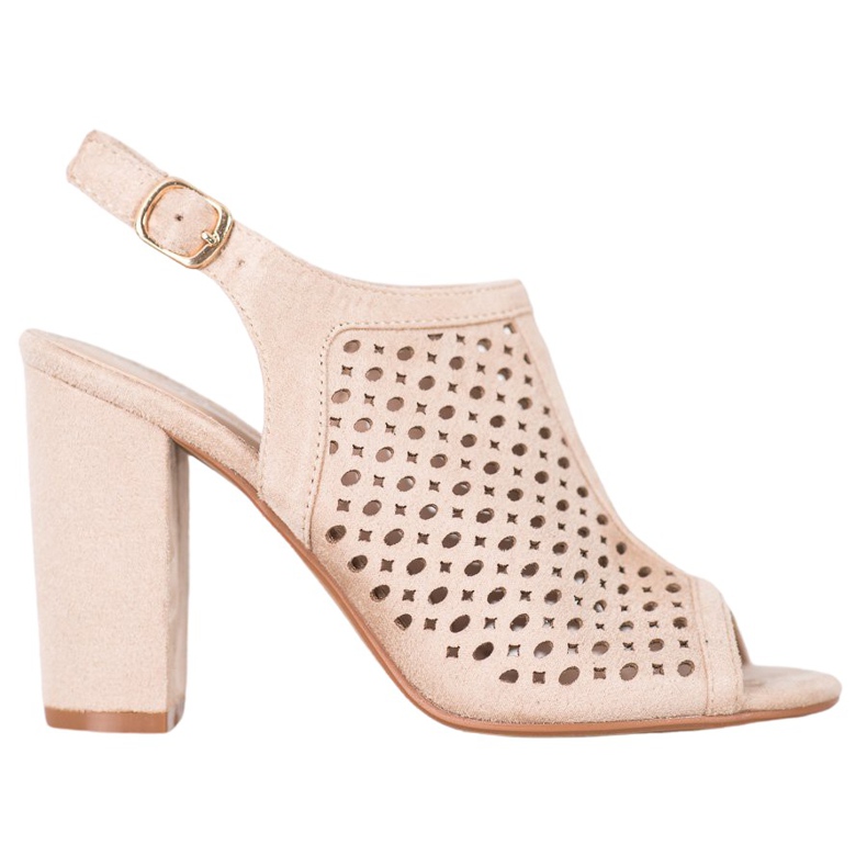 Weide Sandales Ajourées Sur Un Bar brun