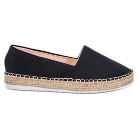 Small Swan Espadrilles textiles noir