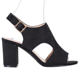 Small Swan Sandales ajourées montantes noir