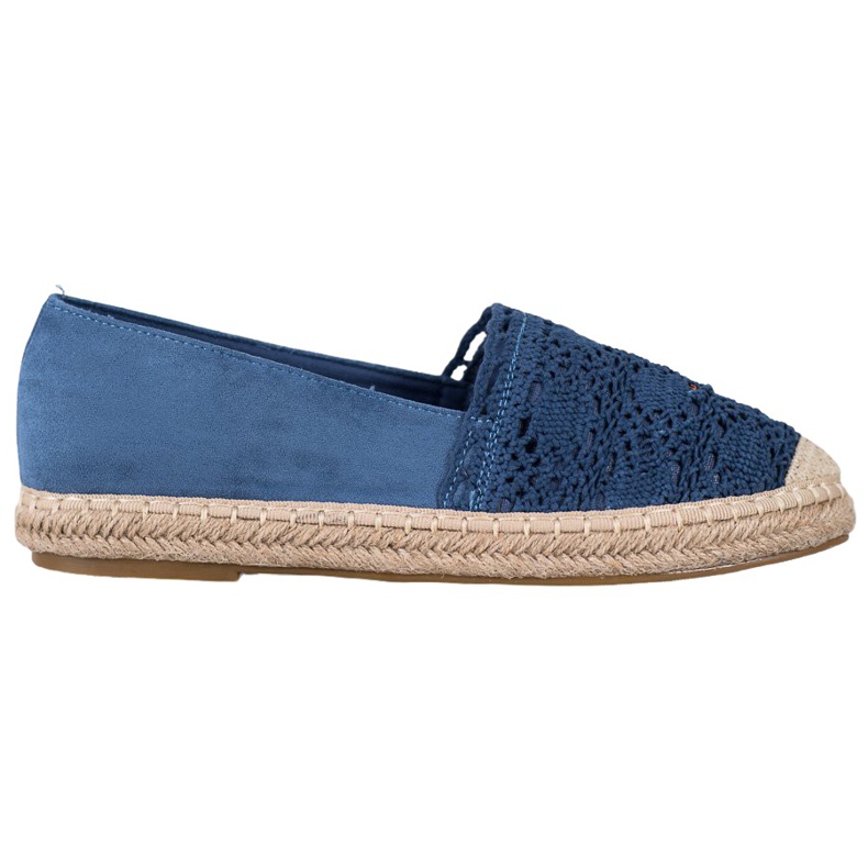 Small Swan Espadrilles En Daim Avec Dentelle bleu