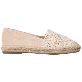 Small Swan Espadrilles En Daim Avec Dentelle brun