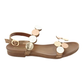 Sandales dorées Daszyński MR1958-1 brun gris jaune