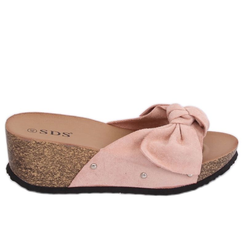 Rose Chaussons compensés roses 7862-KL Rose