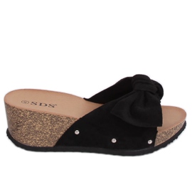 Chaussons compensés noirs 7862-KL Noir le noir Chaussons compensés noirs 7862-KL Noir le noir