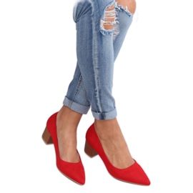 Escarpins à talons en bois rouge CL75P Rouge
