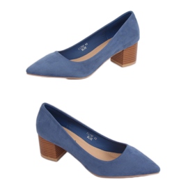 Escarpins à talons en bois bleu CL75P Bleu