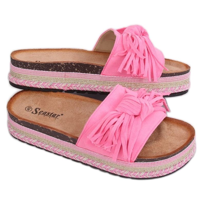 Chaussons femme rose bohème CK138P Fluoresceml Fushie Chaussons femme rose bohème CK138P Fluoresceml Fushie