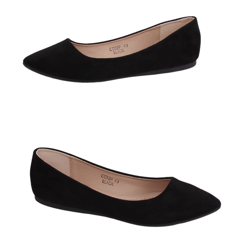 Ballerines à bouts en amande noir CD52P Noir le noir