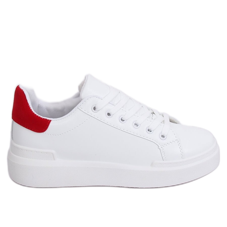 Baskets femme blanches 85-428 BLANC / ROUGE