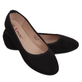 CD63P Ballerines noires unies noires le noir