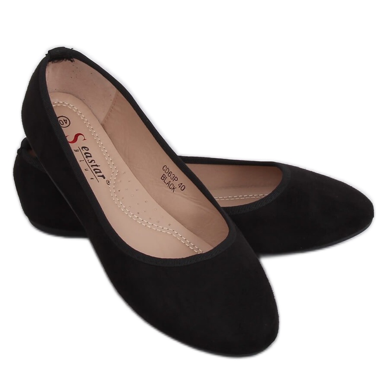 CD63P Ballerines noires unies noires le noir