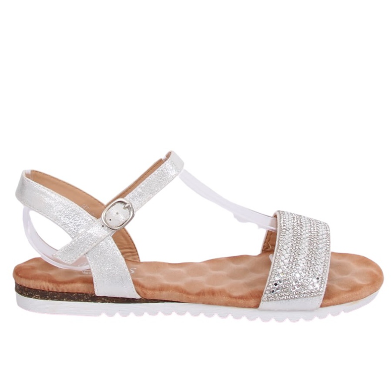 Sandales argentées pour femmes HT-69 Argent gris