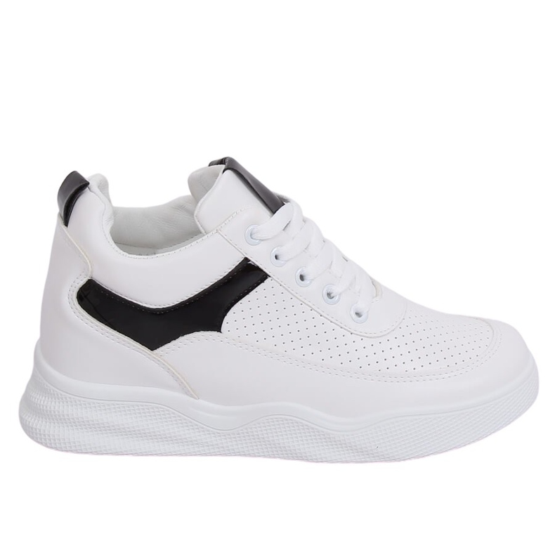 Chaussures de sport blanches à semelles compensées 85-429 BLANC / NOIR