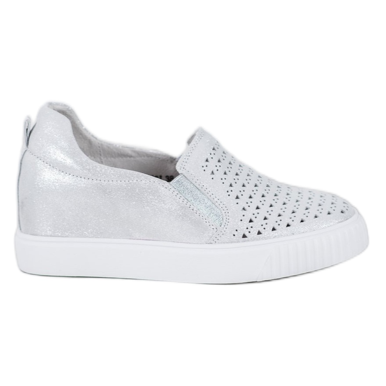 Filippo Slipons En Cuir Sur Compensée gris