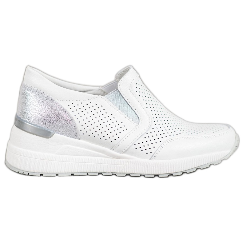 Filippo Slipons en cuir ajouré blanche gris Filippo Slipons en cuir ajouré blanche gris