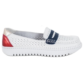 Filippo Mocassins en cuir confortables blanc