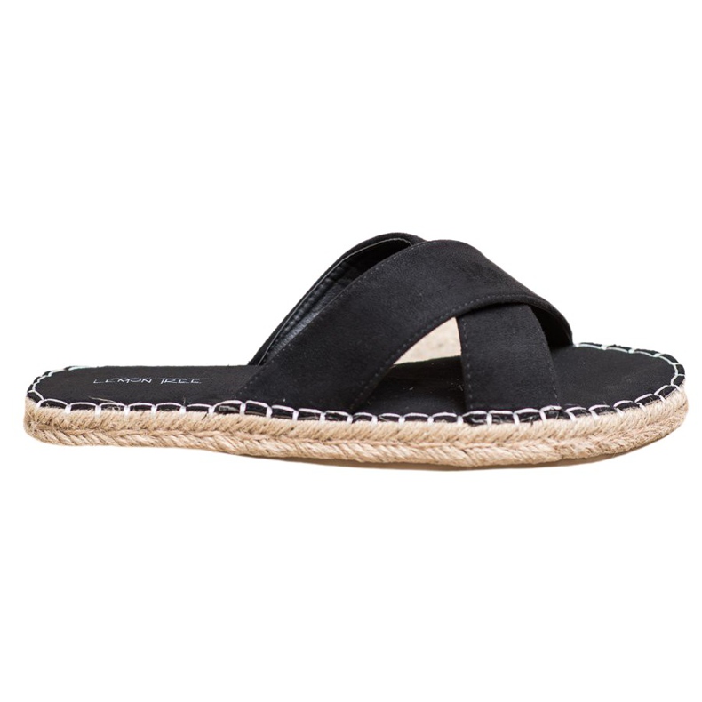 SHELOVET Pantoufles confortables en daim le noir