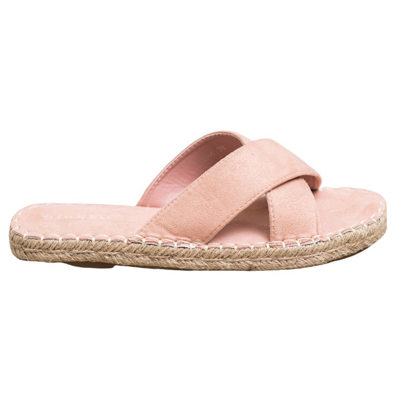 SHELOVET Pantoufles confortables en daim rose