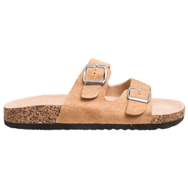 Pantoufles VINCEZA avec boucle brun
