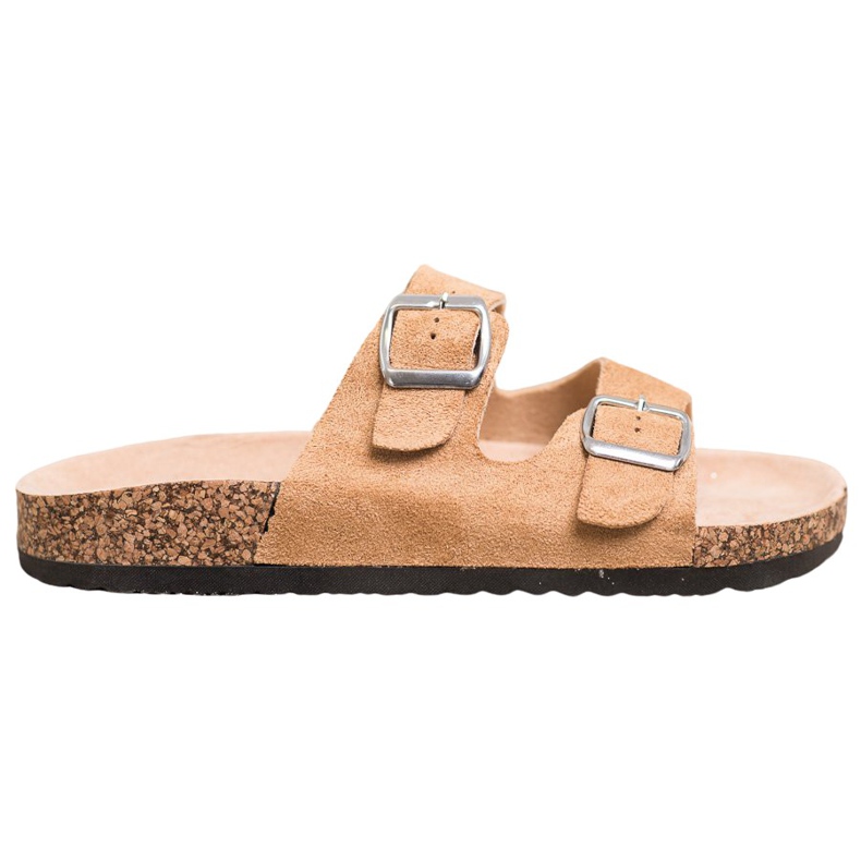 Pantoufles VINCEZA avec boucle brun