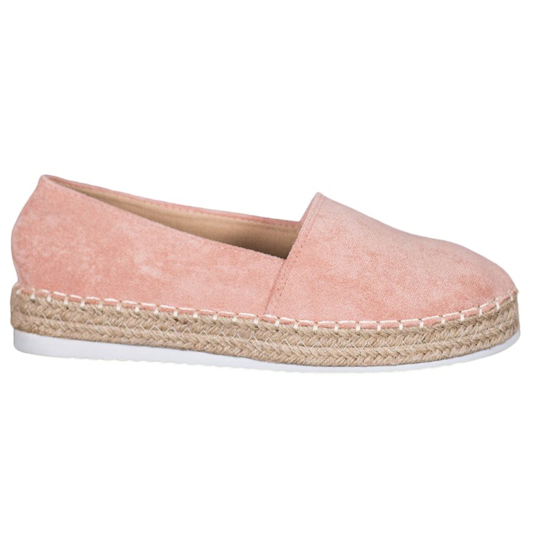 Small Swan Espadrilles En Daim Poudre rose
