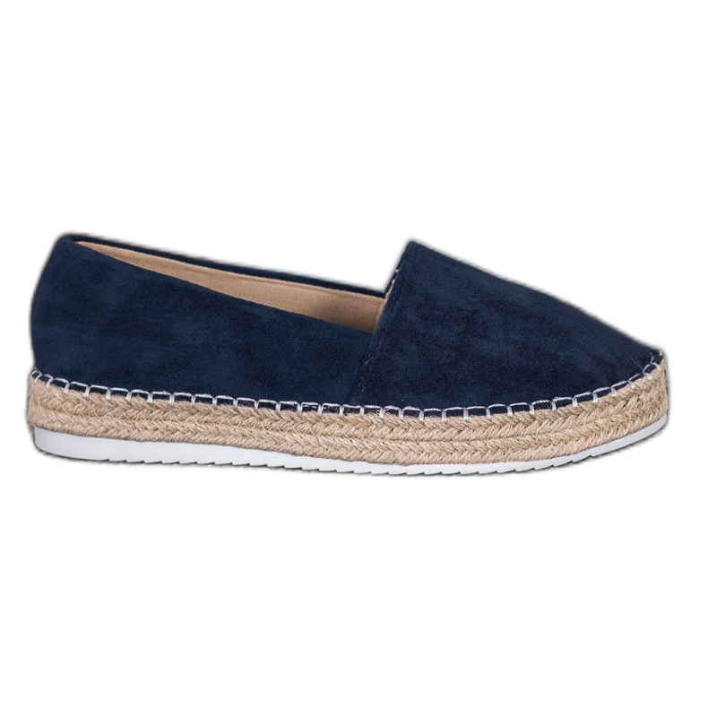 Small Swan Espadrilles en daim bleu marine