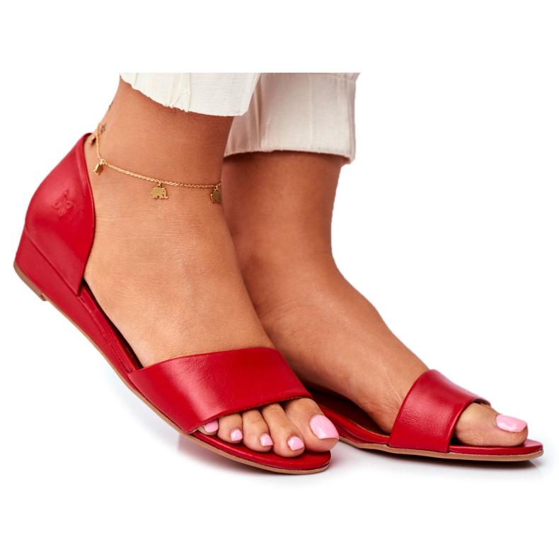Sandales Femme Maciejka Cuir Rouge 1971 Nomara