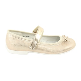 American Club GC02 ballerines dorées à nœud beige