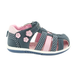 Sandales fille American Club DR16 / 20 blanc bleu marine rose