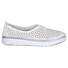 Filippo Slipons En Cuir Avec Un Motif Floral blanche jaune