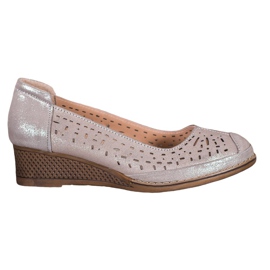 Filippo Escarpins en cuir à paillettes brun jaune