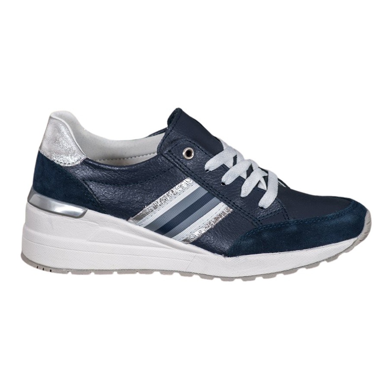 Filippo Chaussures de sport en cuir bleu marine multicolore