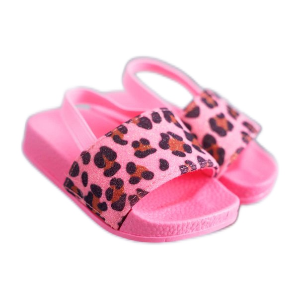 FRROCK Chaussons Fille Brocart Léopard Rose Rimia