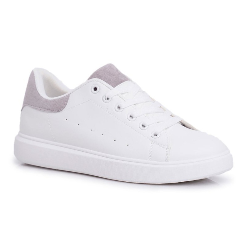SEA Chaussures de sport pour femmes blanches avec un talon gris Milly