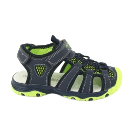 Sandales en cuir American Club XD06/20 bleu marine vert