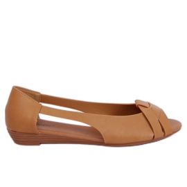 Ballerine découpe camel CC221P Camel brun