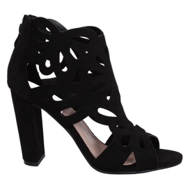 Bottines ajourées noires à talons M304P Noir le noir
