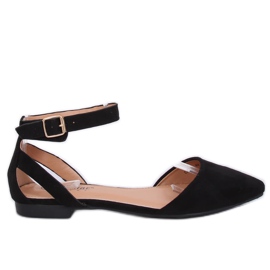 Black CL73P Ballerines noires avec fermeture