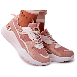 SEA Chaussures de sport femme Baskets Blanc et Rose Martina