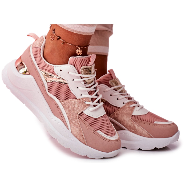 SEA Chaussures de sport femme Baskets Blanc et Rose Martina blanche