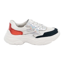 Filippo Baskets colorées en cuir blanche