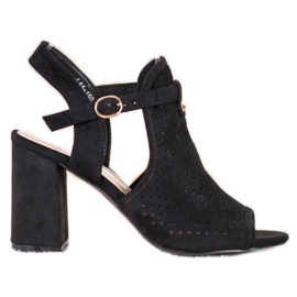 Small Swan Sandales Ajourées En Etoiles noir