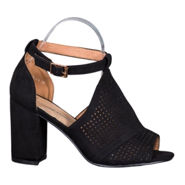 Small Swan Sandales ajourées élégantes noir