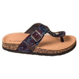Tongs avec boucle VINCEZA noir multicolore
