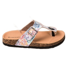 Tongs avec boucle VINCEZA blanche multicolore