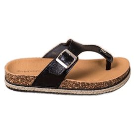 Tongs sur la plateforme VINCEZA noir