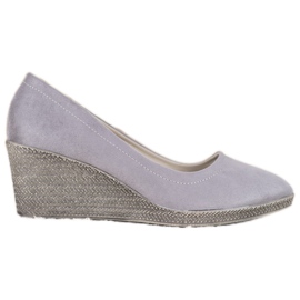 Goodin Escarpins compensés en daim gris