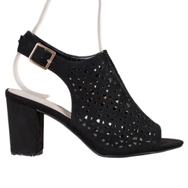 Goodin Sandales Ajourées En Daim noir