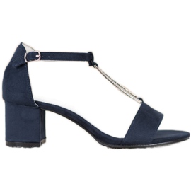 Goodin Sandales élégantes à talons hauts bleu marine bleu
