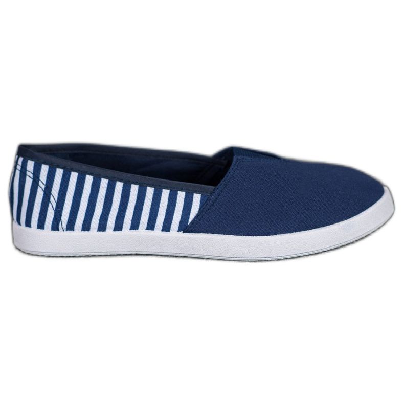 SHELOVET Slipons bleu marine à rayures